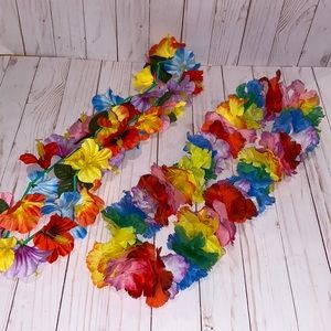 4 Hawaiian leis multi colored